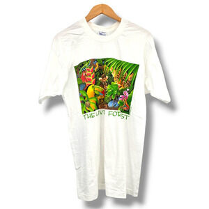 Vintage 1990s Human-I-Tees The Living Rainforest‎ Tropical Animal T-Shirt Large